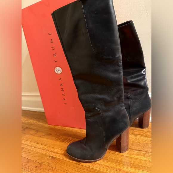 Ivanka Trump Shoes - Cute black leather knee high boots size 7